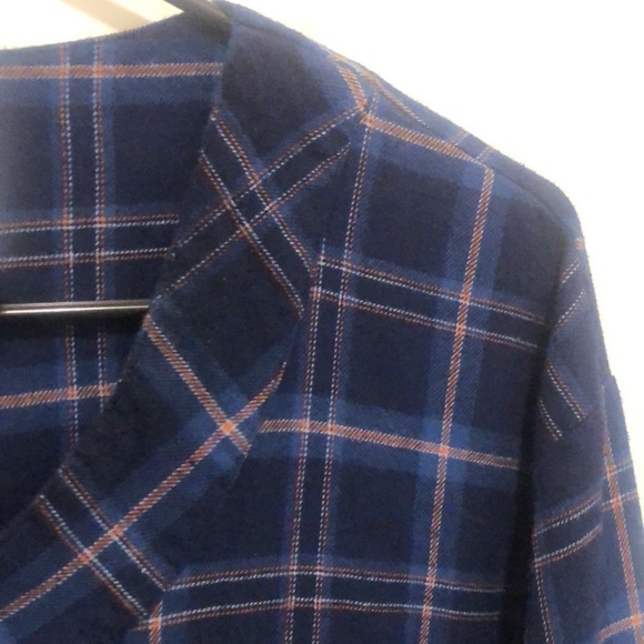 John Blair Mens Blue Flannel Nightshirt Size Medium / Large - Picture 5 of 10